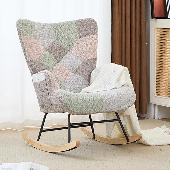 Rocking Chair Nursery, Teddy Upholstered Glider Rocker Rocking Accent