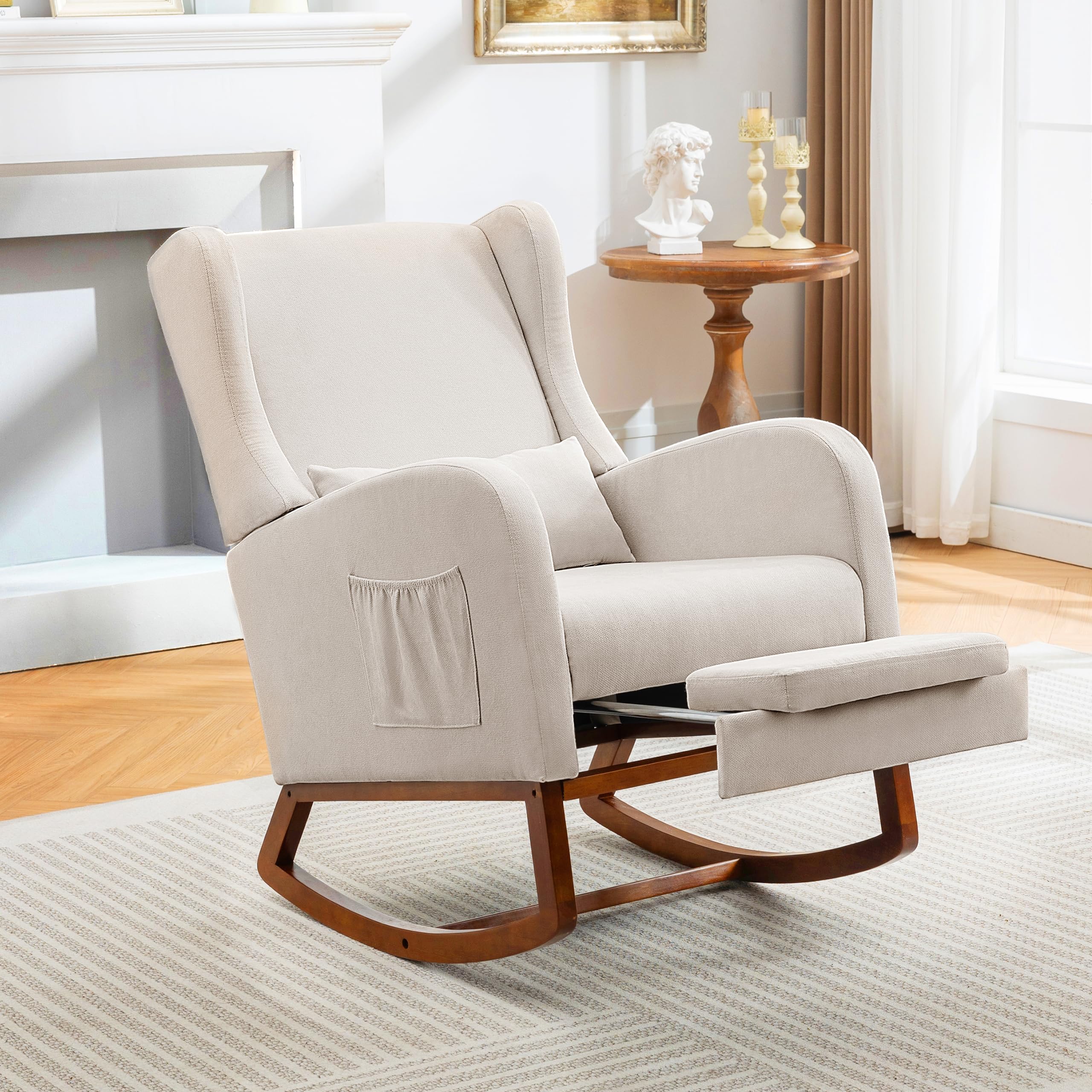 Nursery Glider Rocking Chair with Footrest