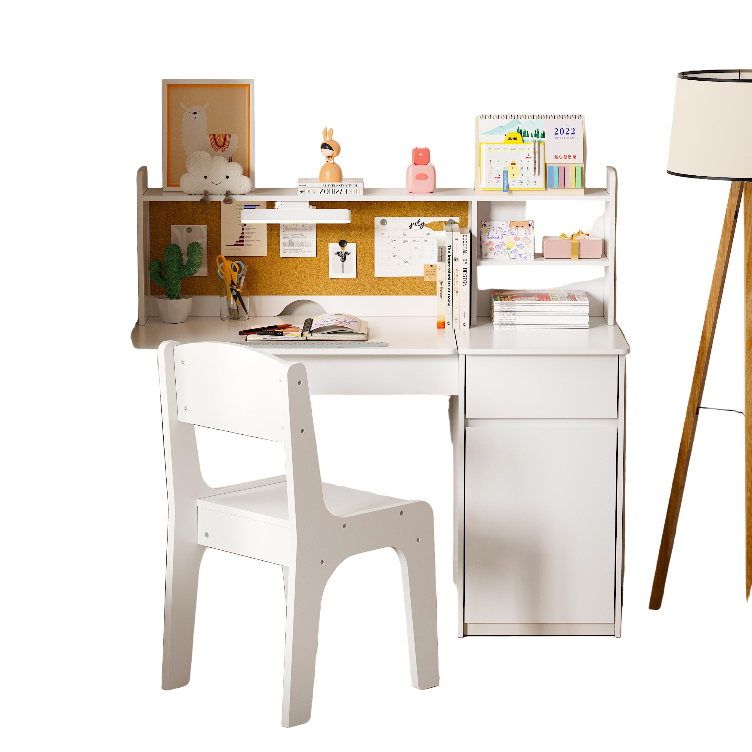 Kids Study Desk and Chair Set,ChildrenTable with 3-Color