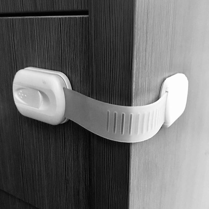 Baby Proofing Cabinet Locks - Childproofing Adjustable Multi Use Straps Latches