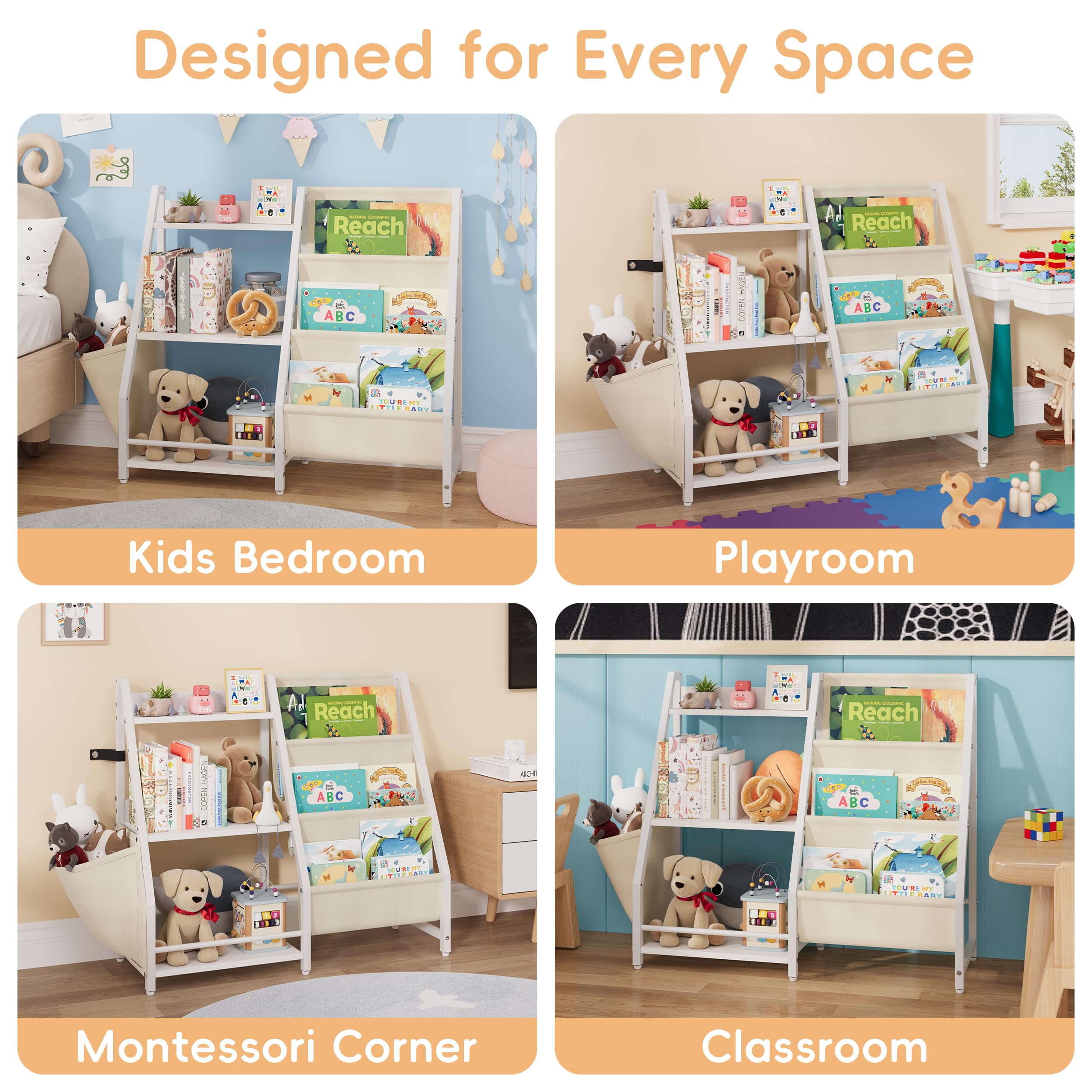 3-Tier Kids Bookshelf and Toy Organizer with Storage Rack