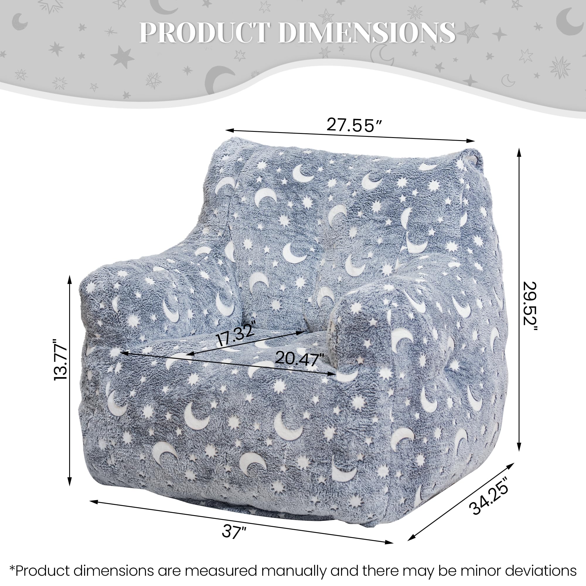 Memory Foam Bean Bag Chair with Faux Fur Cover