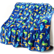 Warm Soft Toddler Fleece Blankets for Boys with Dinosaur Pattern Print