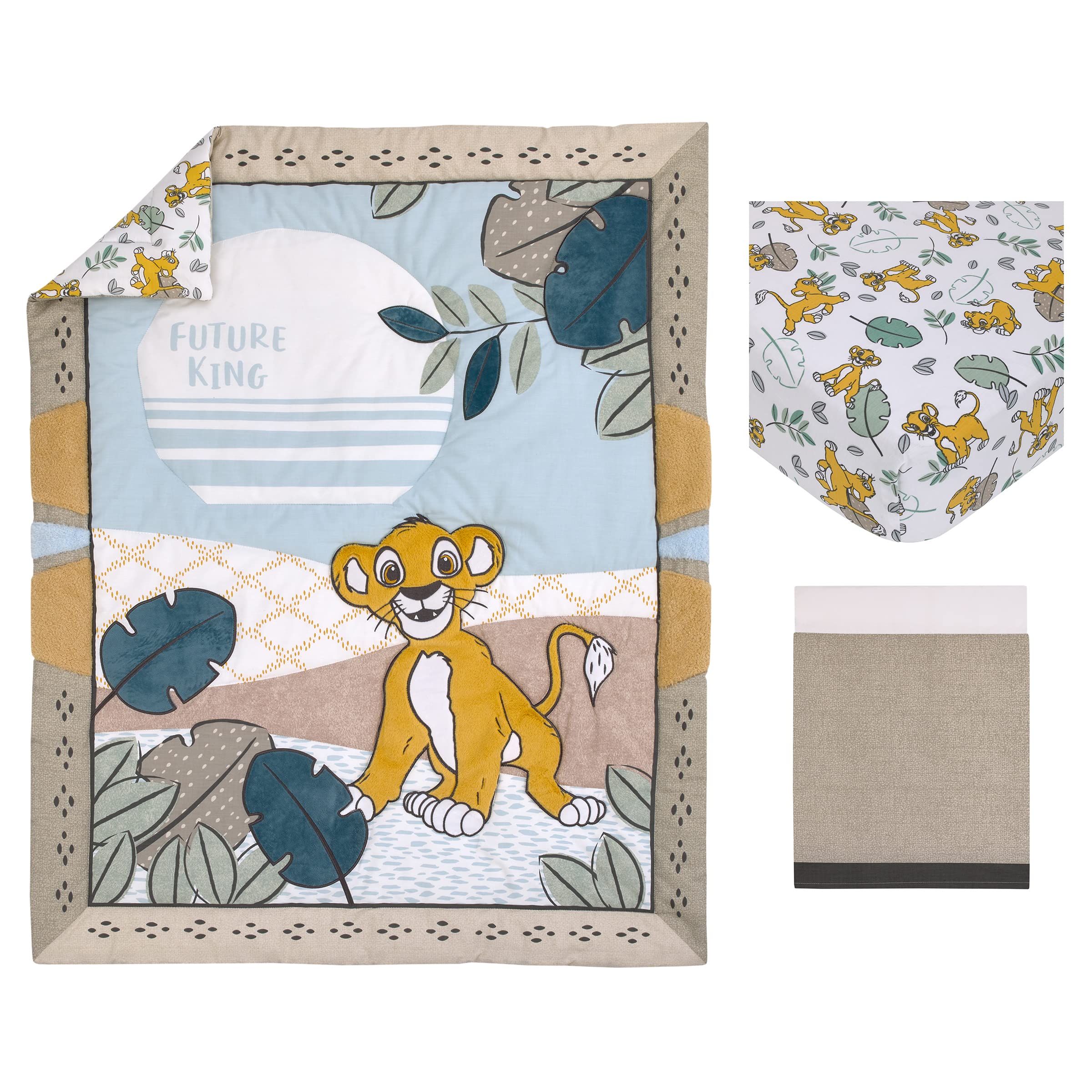 Disney Lion King Blue, Green, Taupe and Gold Simba Future King