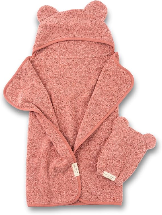 Baby Bath Towel and Wash Mitt Set – Soft Absorbent Hooded