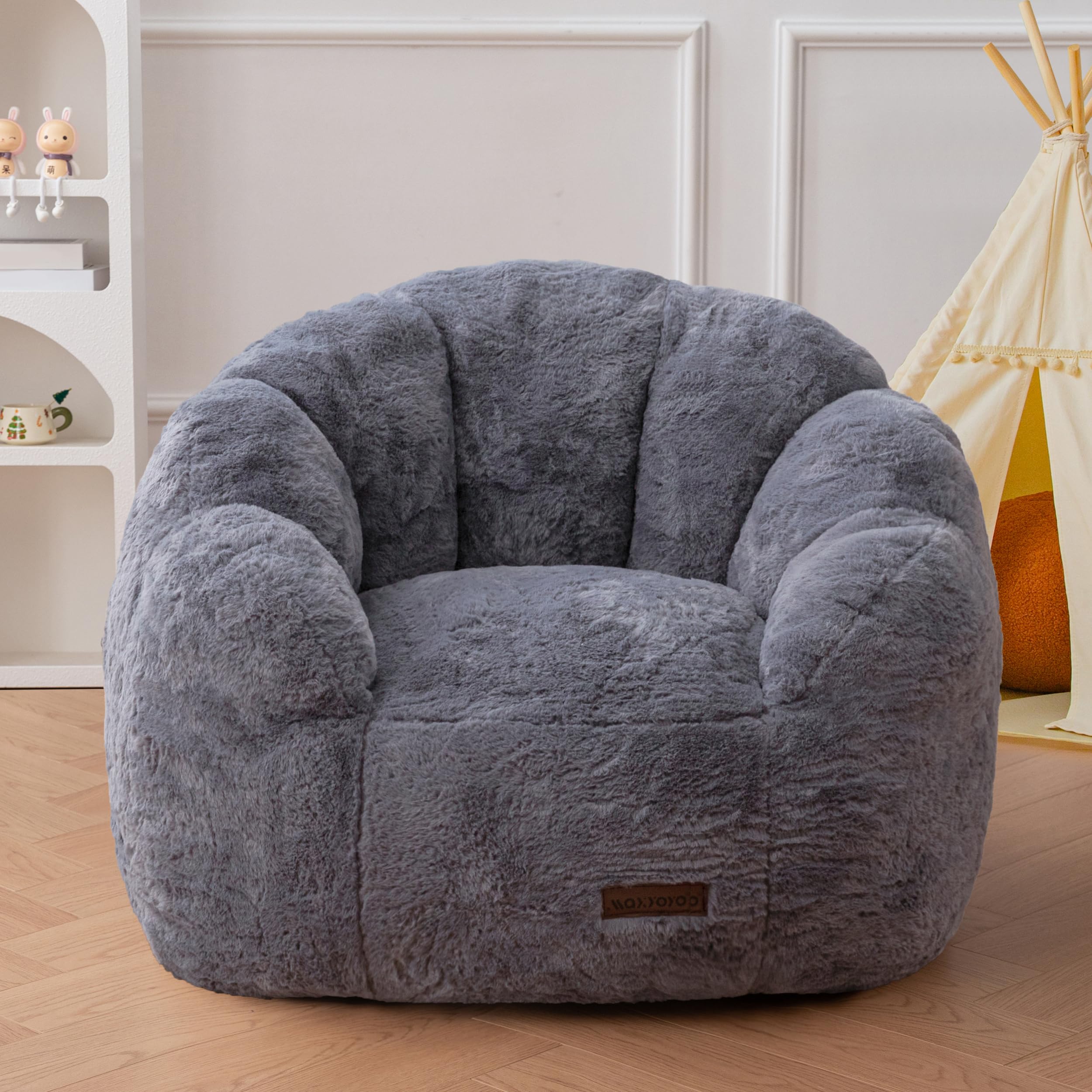 Floral Shaped Kids Bean Bag Chair with Petal Backrest