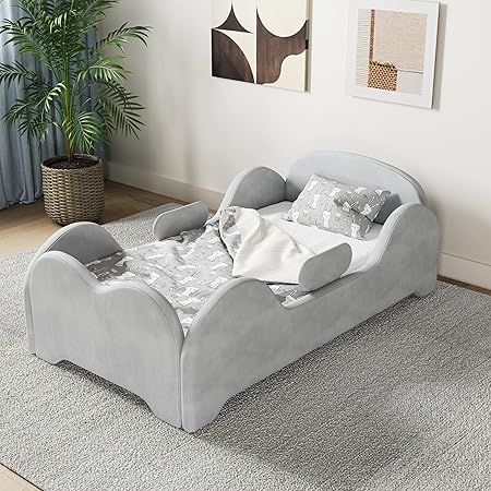 Toddler Bed, Toddler Flood Bed with Extra Safety Broad