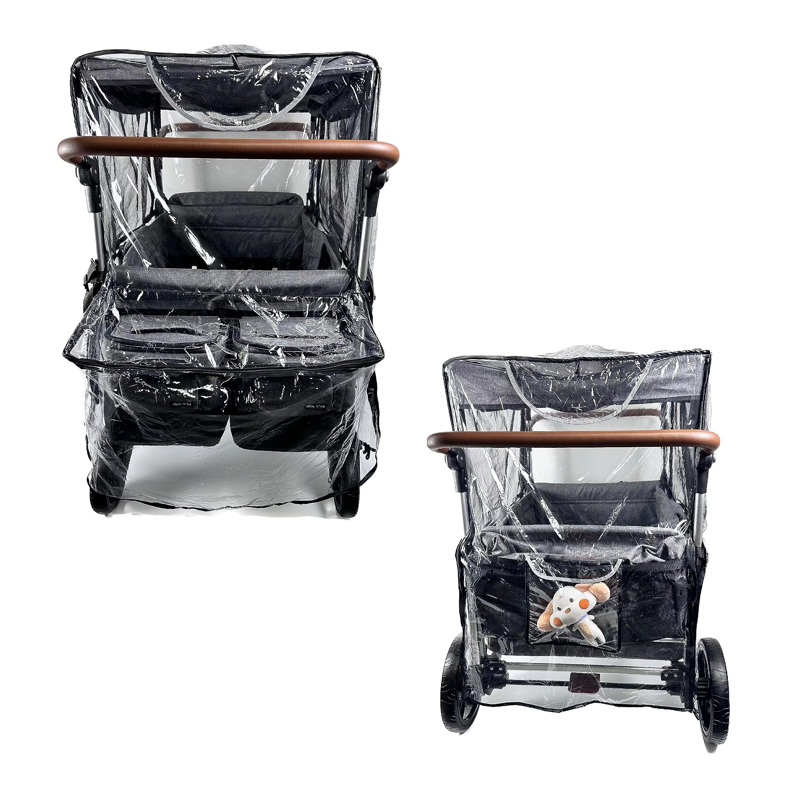 Big Size Rain Cover for Stroller, Mosquito Net for Trolley Cart, 2in1 Big Cover