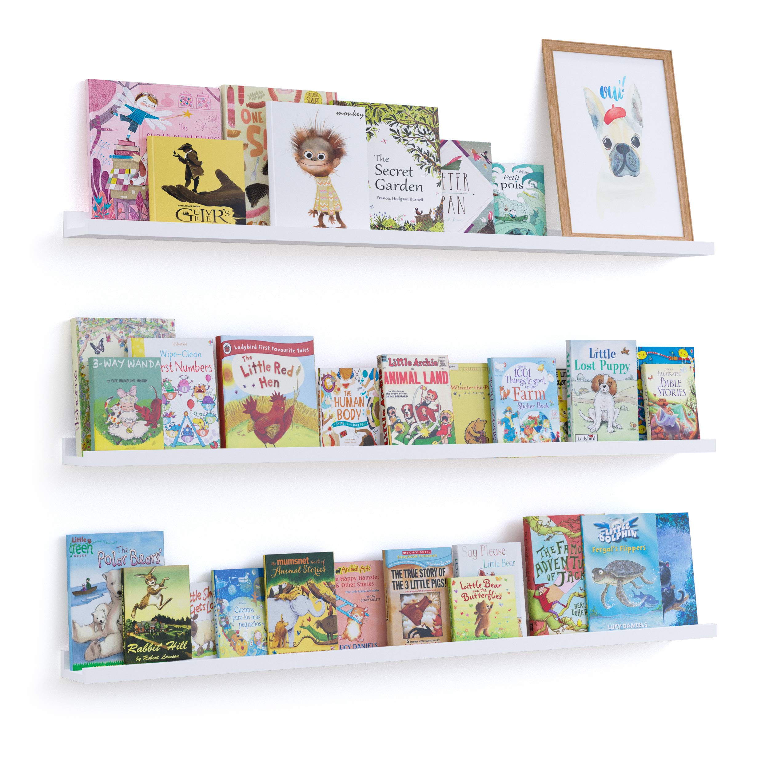 Denver White Floating Shelves for Kids Room Decor