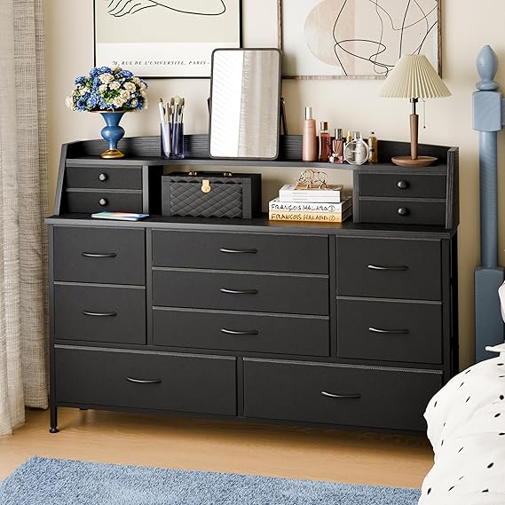 Dresser for Bedroom with 13 Drawers, Fabric Chest of Drawers