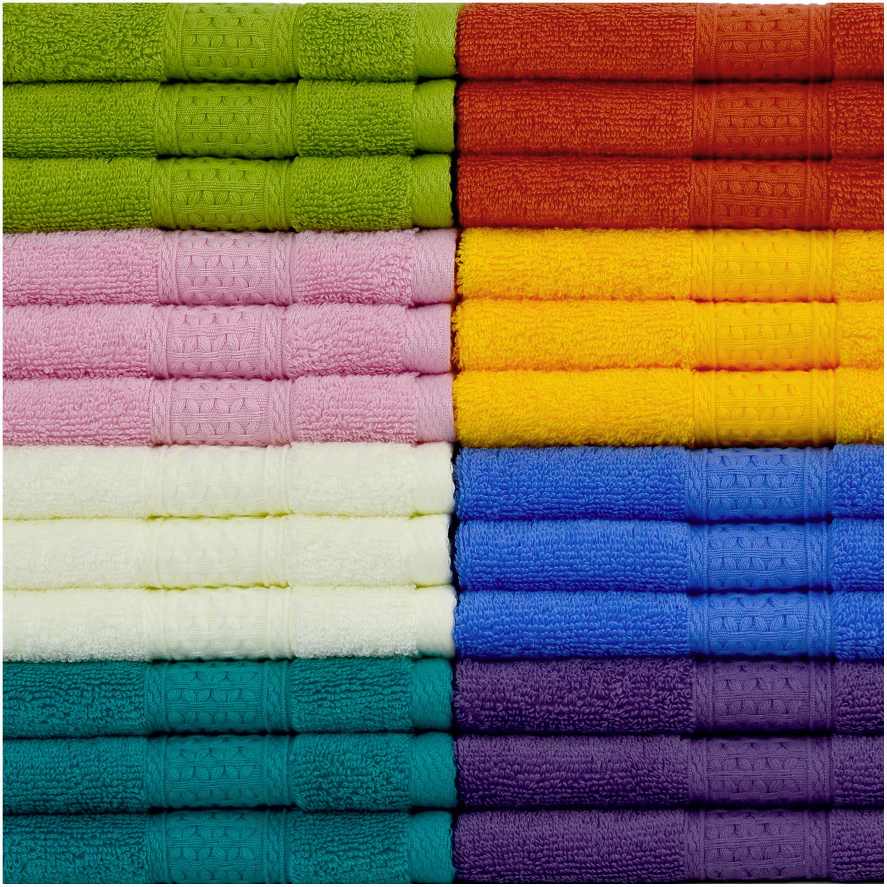 Wash Cloths for Your Body 24-Pack Washcloths Soft Cotton Face