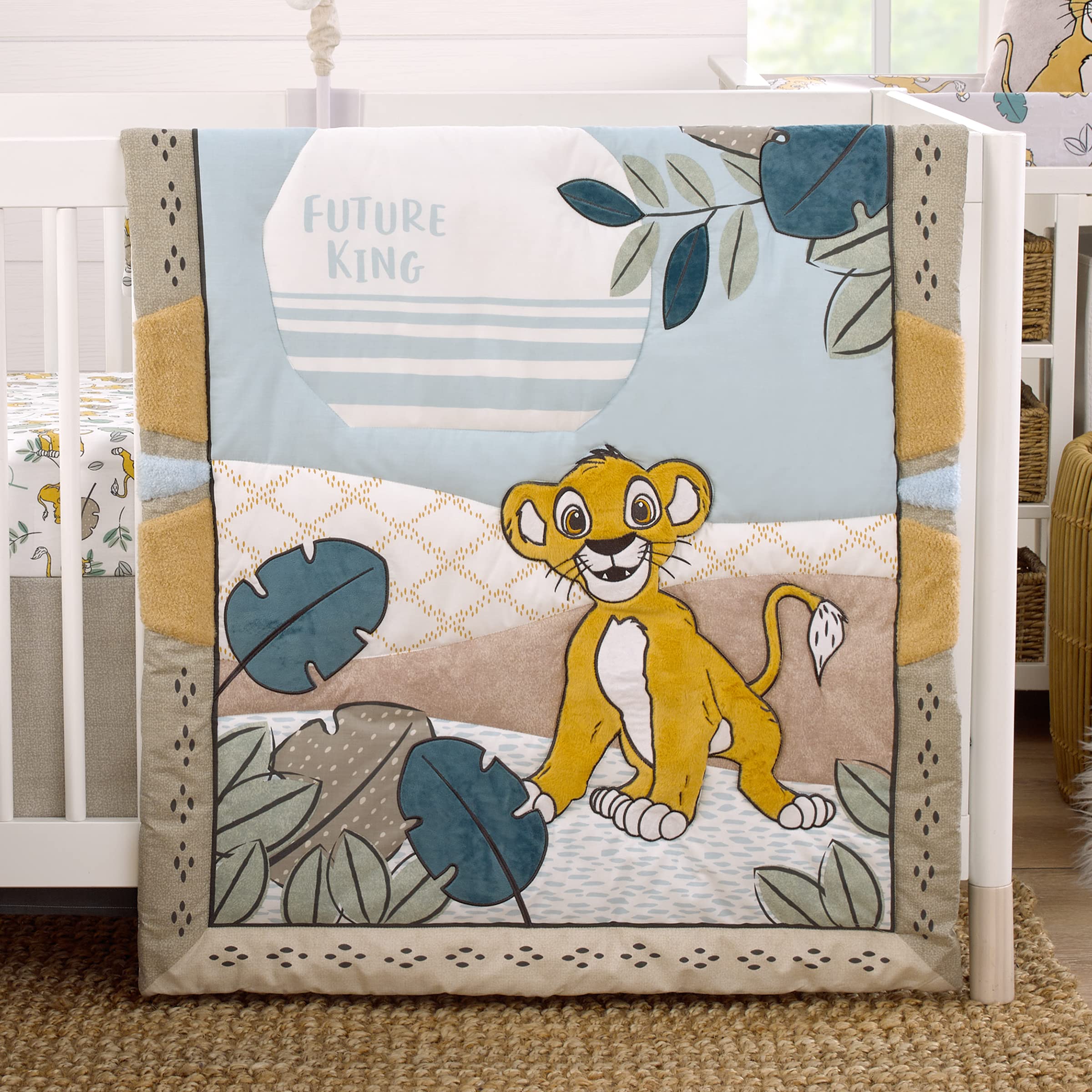 Disney Lion King Blue, Green, Taupe and Gold Simba Future King