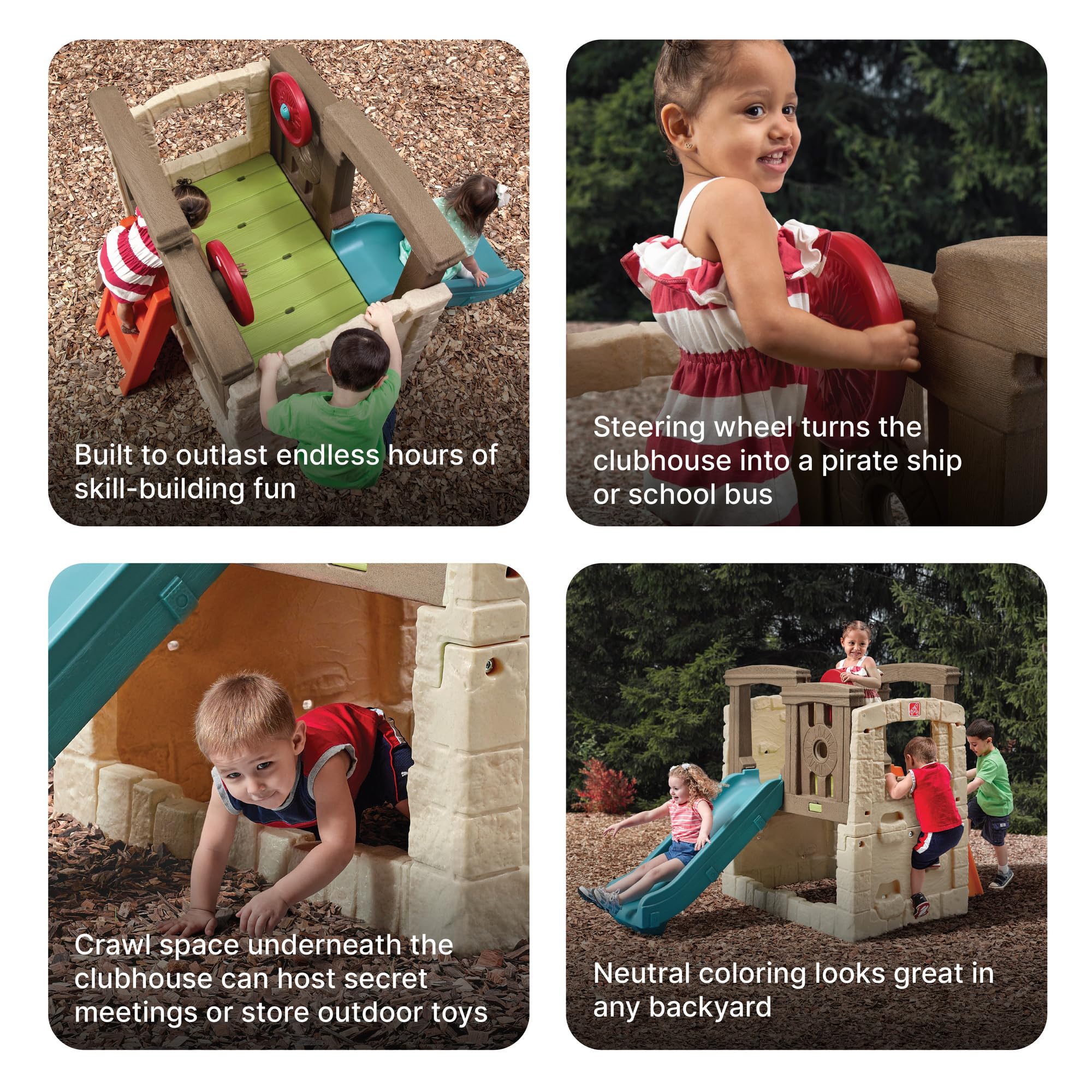 Woodland Climber II Kids Playset with Slide and Climbing Wall