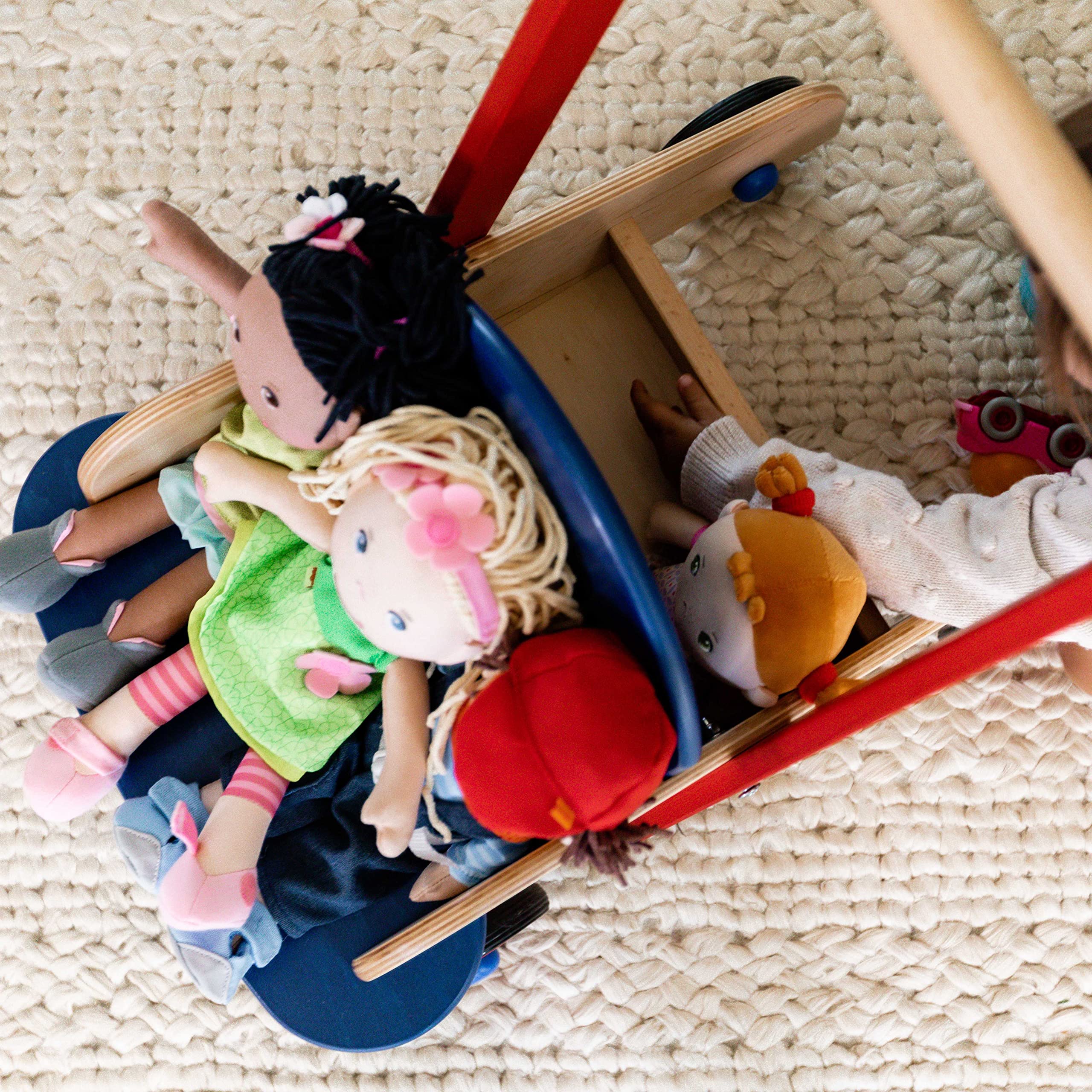 Wooden Baby Walker with Seat and Storage