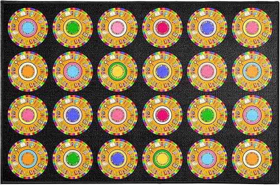 Classroom Rug 6'5"x8'5" Learning Rug Elementary Classroom Seating Carpet