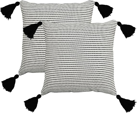 Indoor Square Toss Pillow 18"x18", Faux Fur Grey Pack of 2 Pillows