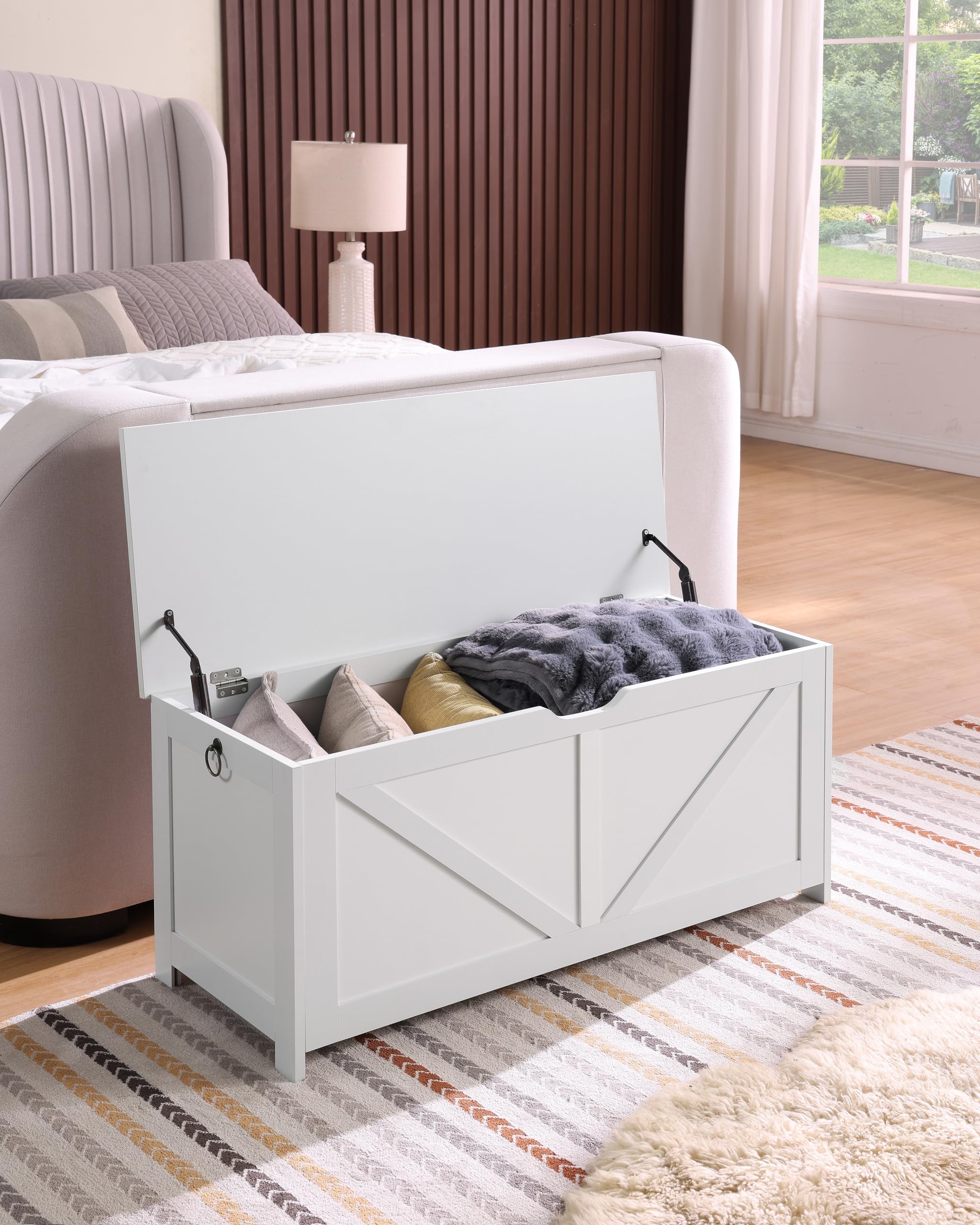 Storage Bench, Toy Chest, Storage Chest with U-Shaped