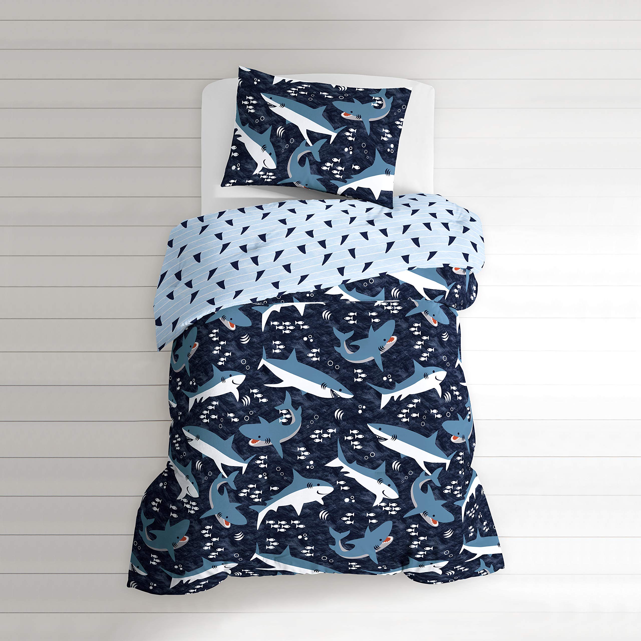 Sharks Twin Comforter Set for Boys 2 Piece Cotton