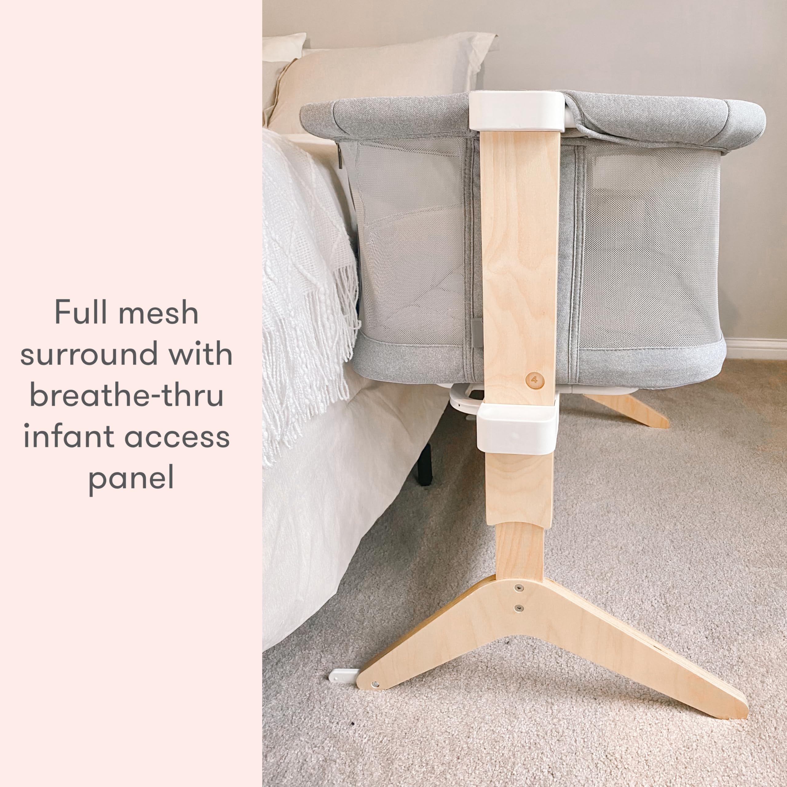 Breathable Bassinet & Bedside Sleeper with Washable Mattress