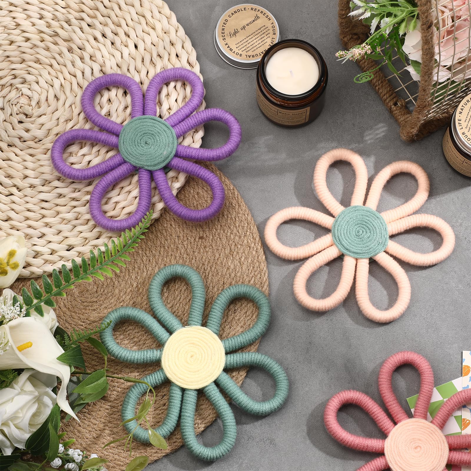 Boho Daisy Wall Decor Set for Nursery