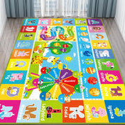 Kids ABC Educational Rug for Playroom & Classroom - Animal, Fruit, Planet Learning Rug