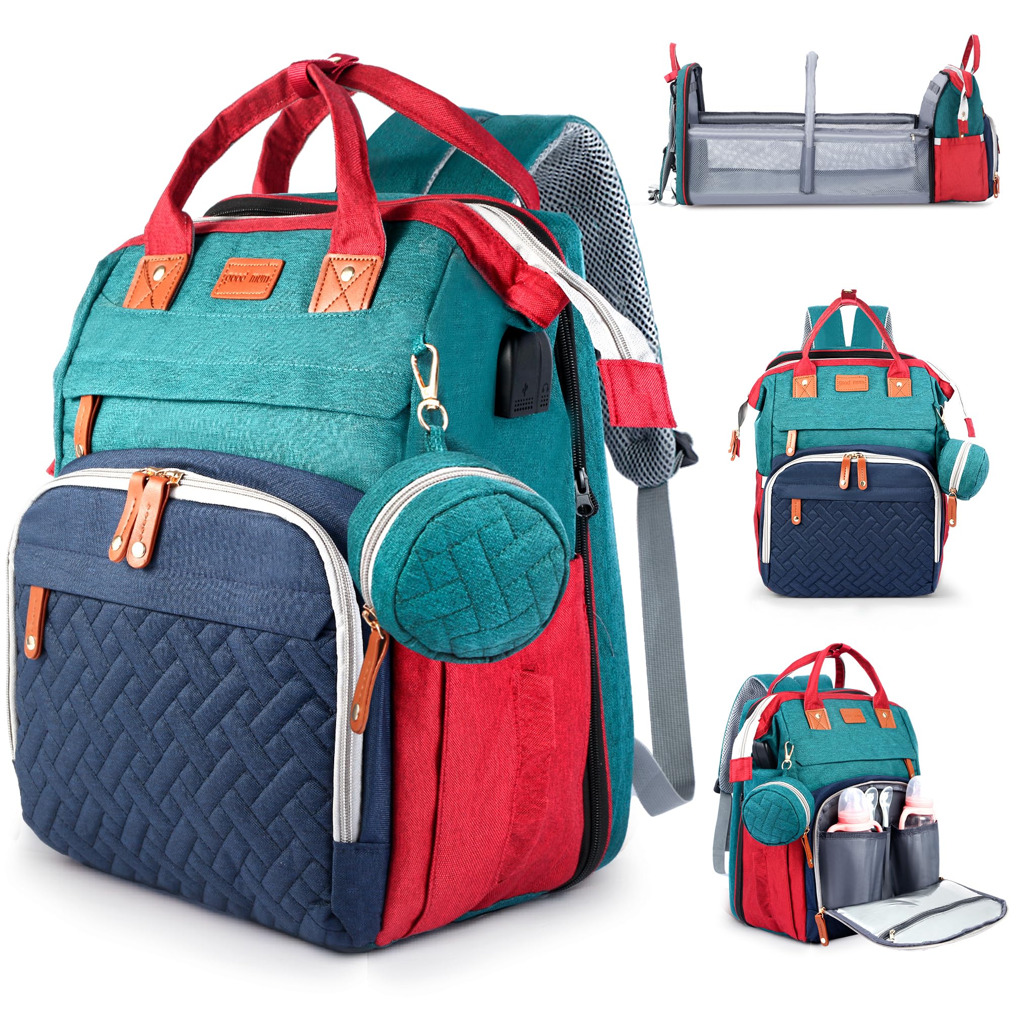 Diaper Bag, with Diaper Changing Station, Multi-functional Large-capacity