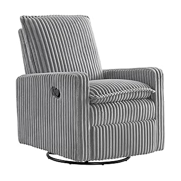 Uptown Upholstered Swivel Glider and Recliner Nursery Chair