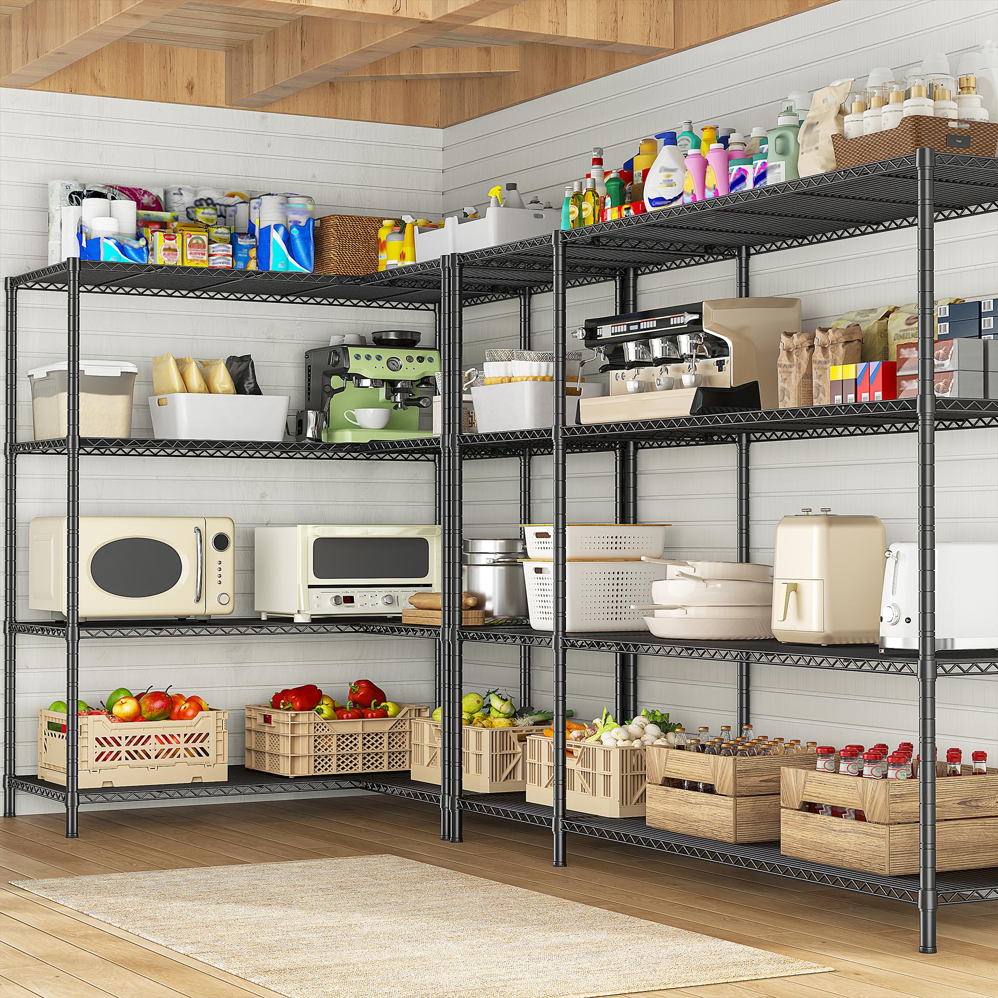 52.36''W Storage Shelves Metal Shelving Unit Load