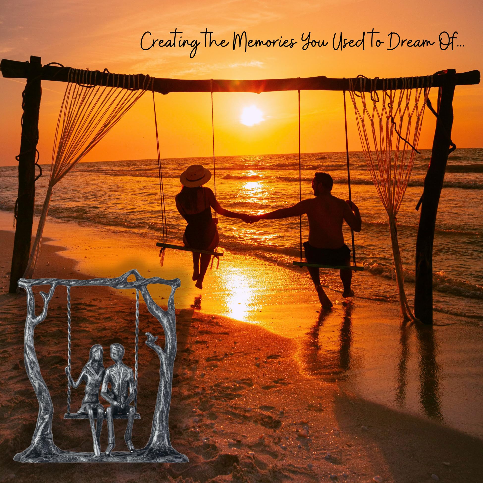 Anniversary Iron Sculpture Gift – Romantic Couple Statue