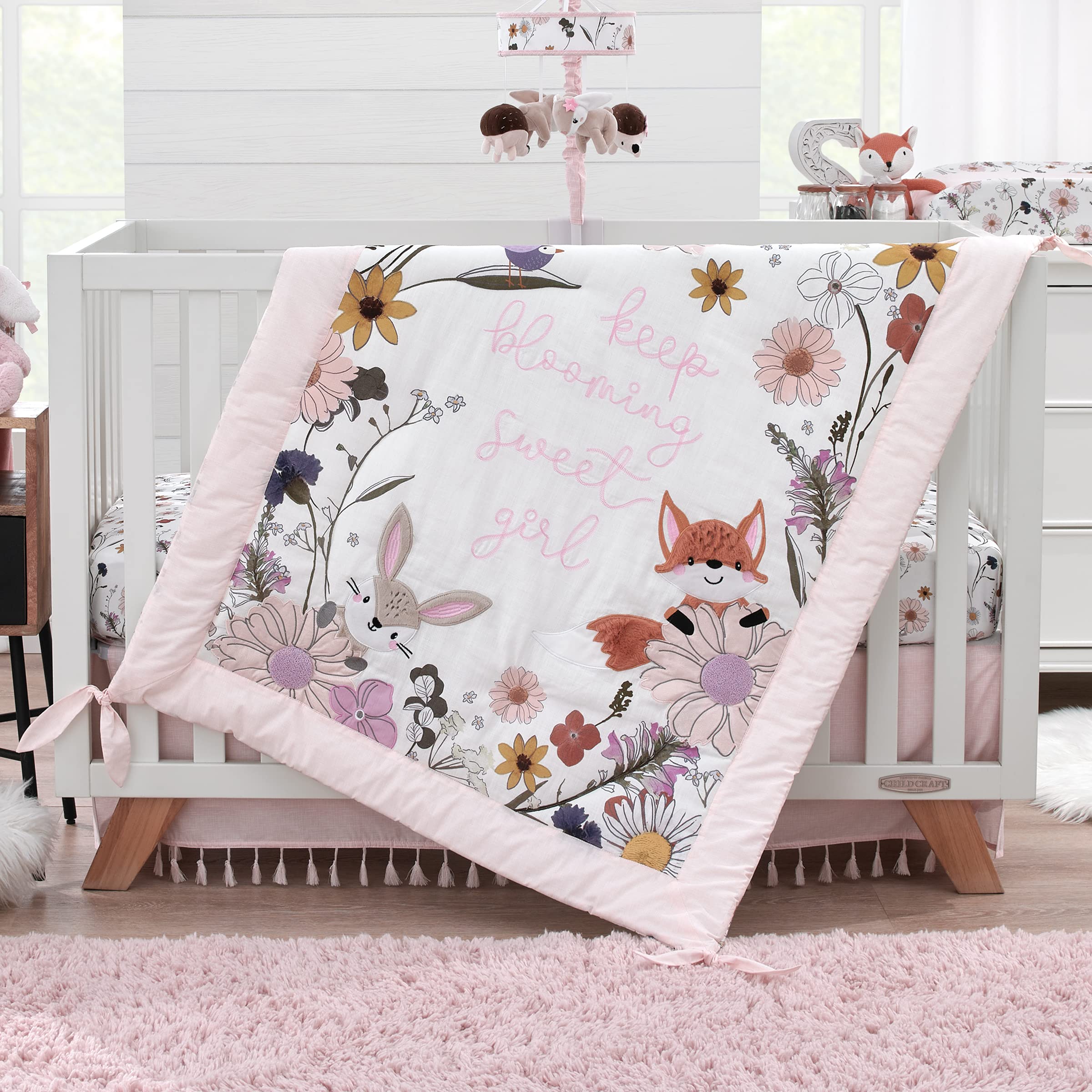 Keep Blooming Pink, White, Purple and Gold, Flowers, Fox