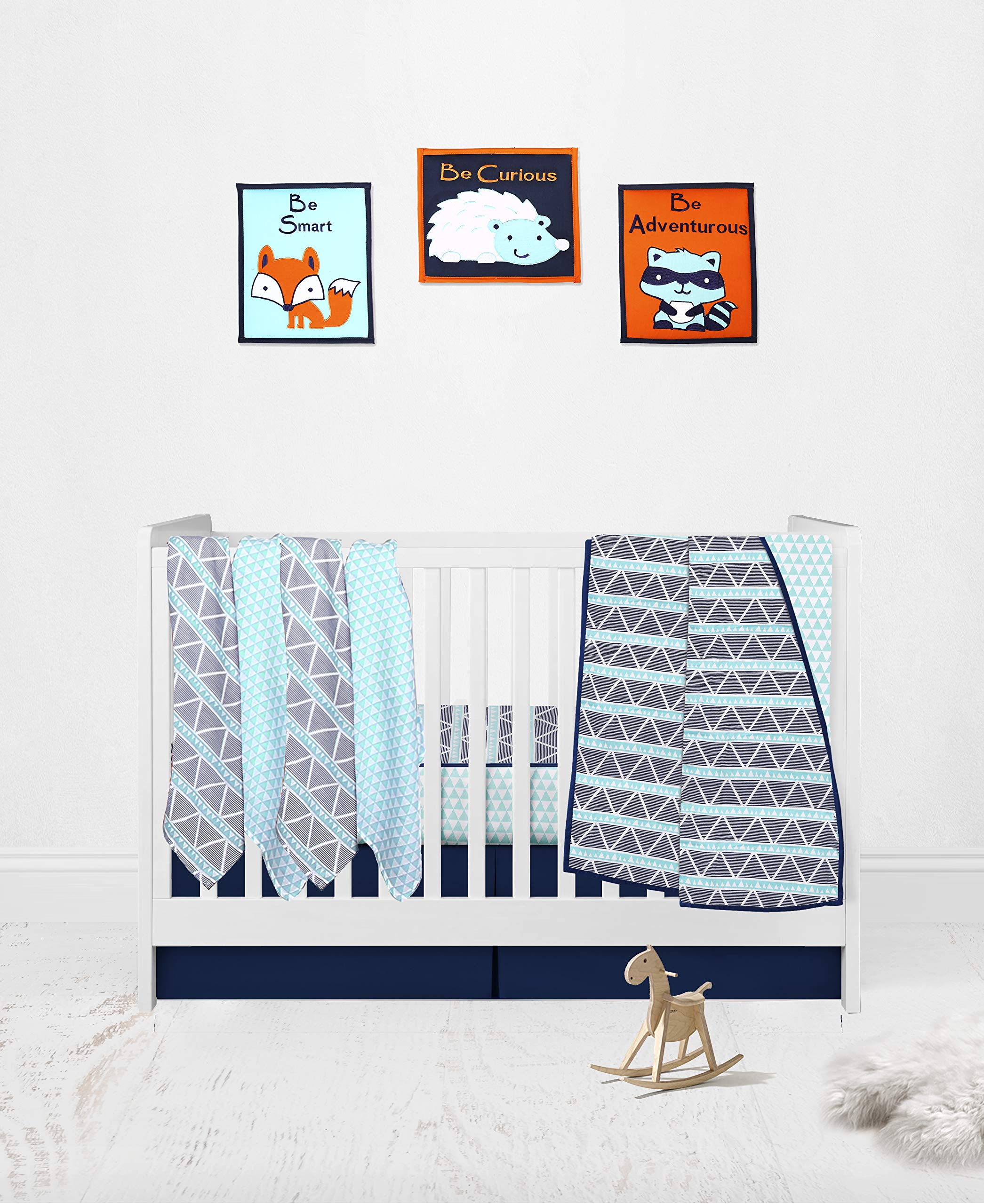 100 Percent Breathable Cotton Muslin/Percale 10 Piece Nursery Baby