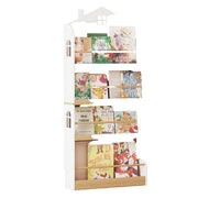 Bookshelf Wall Mounted, 4-Tier Book Shelf Organizer
