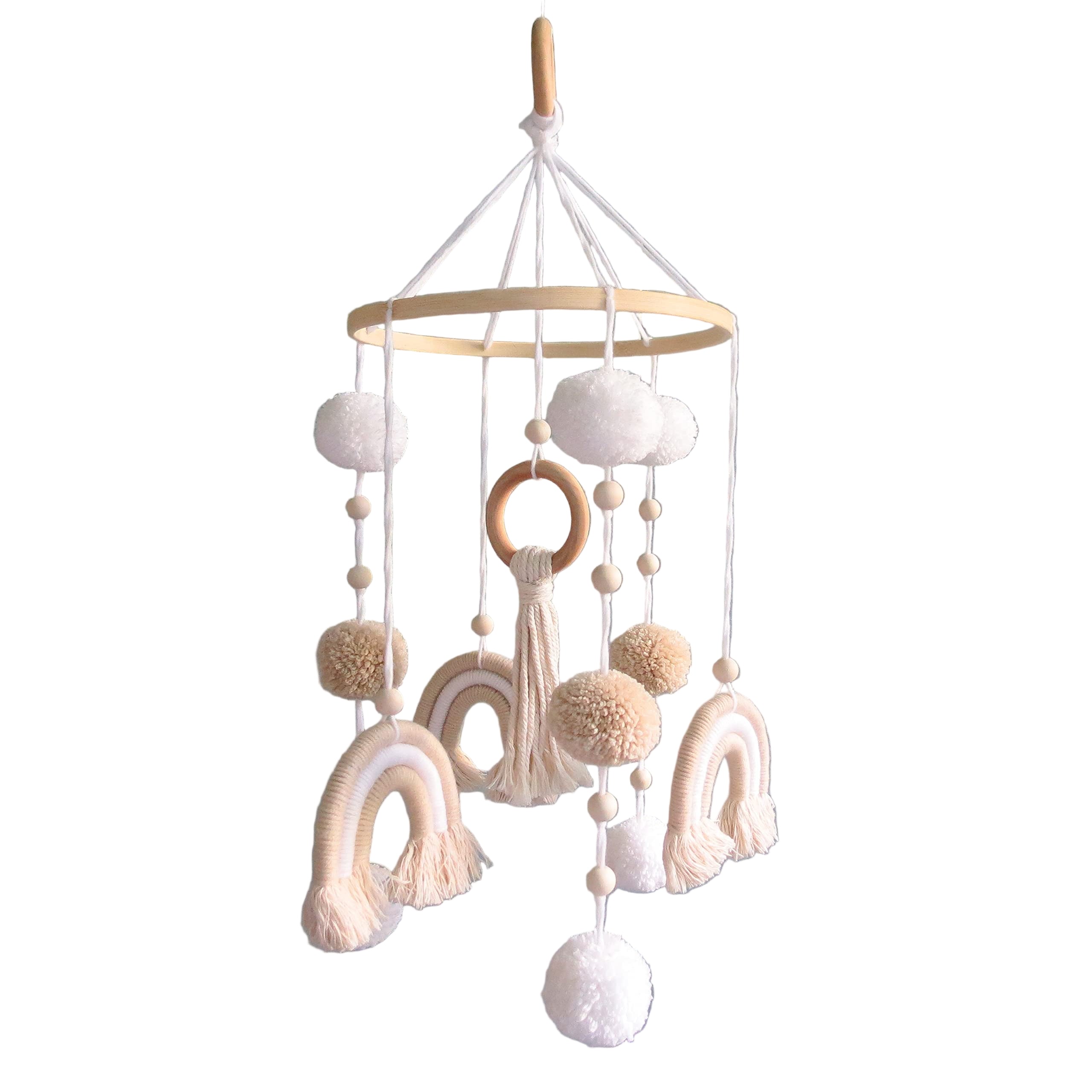 Neutral Boho Rainbow Baby Mobile for Crib Mobile Nursery DéCor