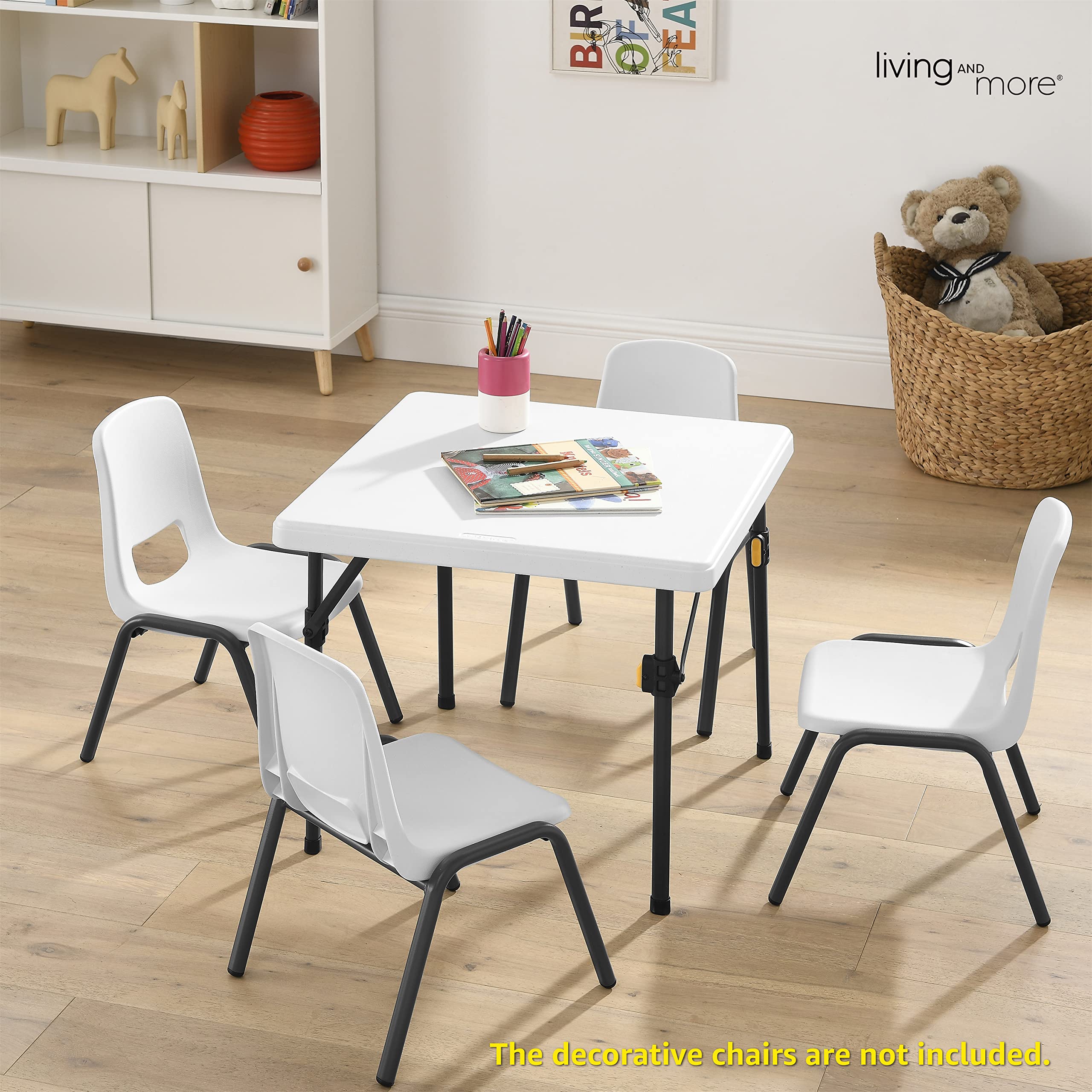 24inch Kids Square Folding Table, Light Weight, No Assembly, Toddler