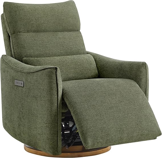 Swivel Rocker Recliner Chair, Power Nursery Glider Recliner