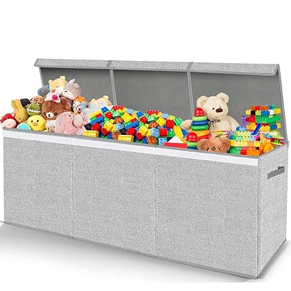 Extra Large Toy Box Chest for Girls, Collapsible Kids Toy Storage Organizer Boxes Bins