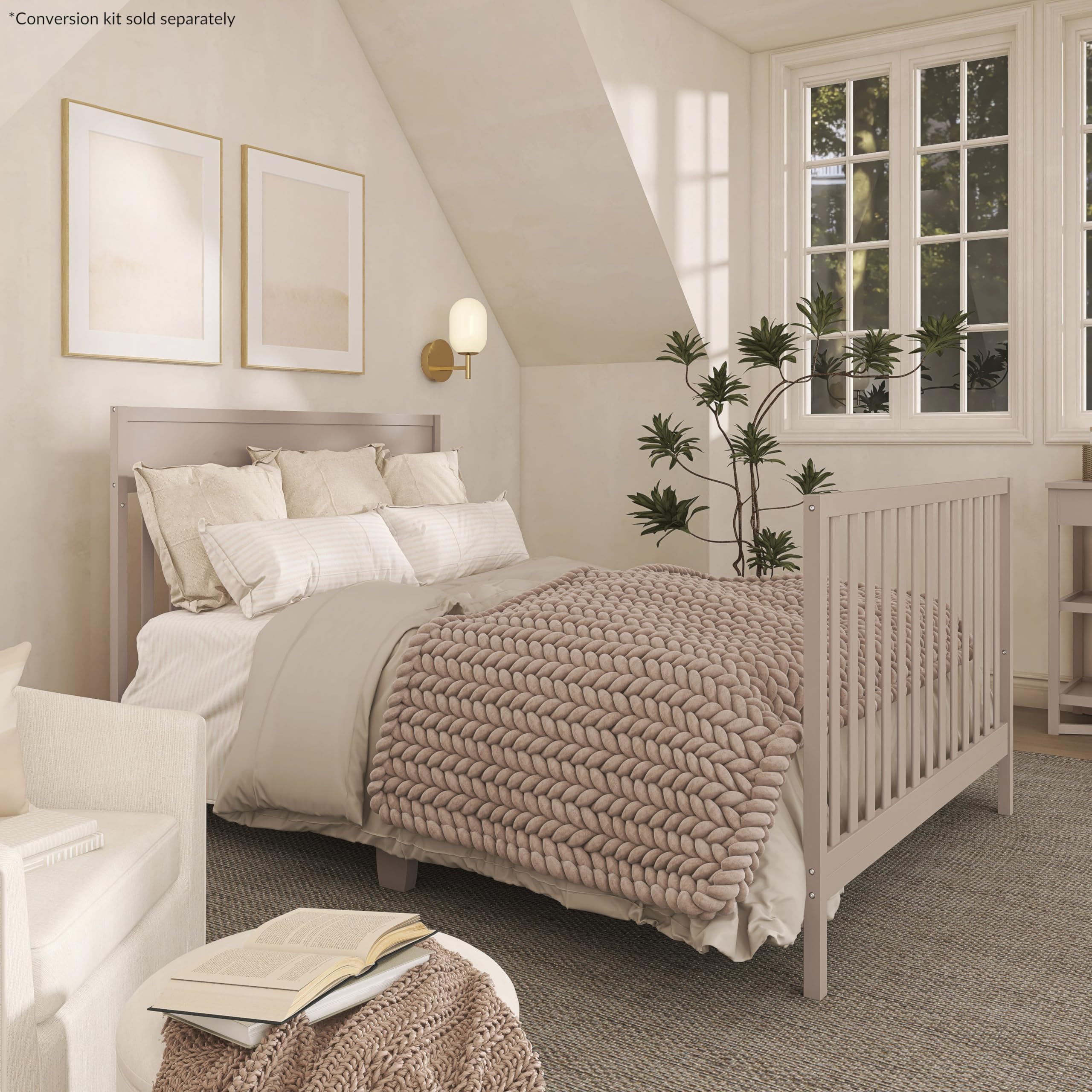 5-in-1 Convertible Full-Size Baby Crib