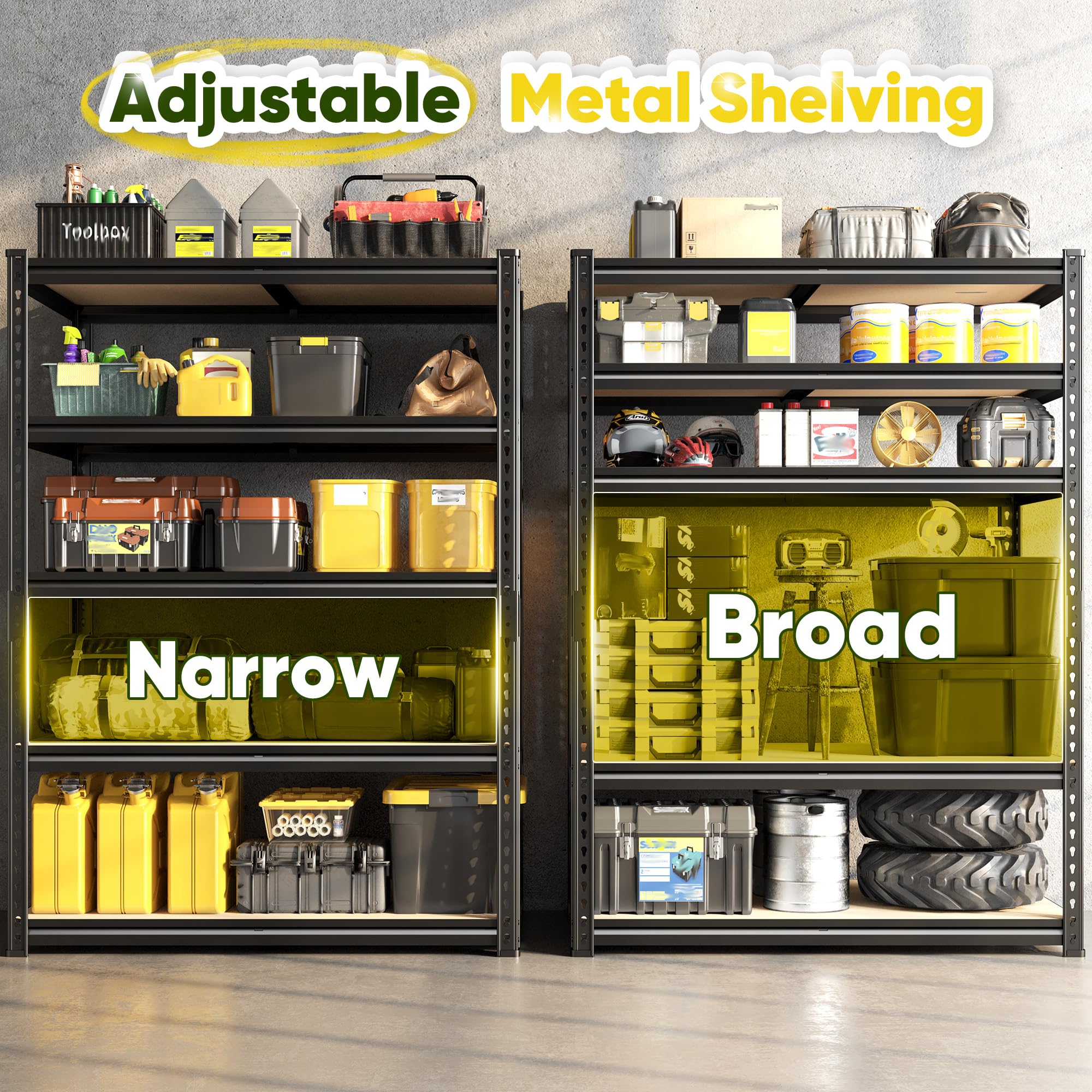 5-Tier Heavy Duty Metal Garage Shelving Unit
