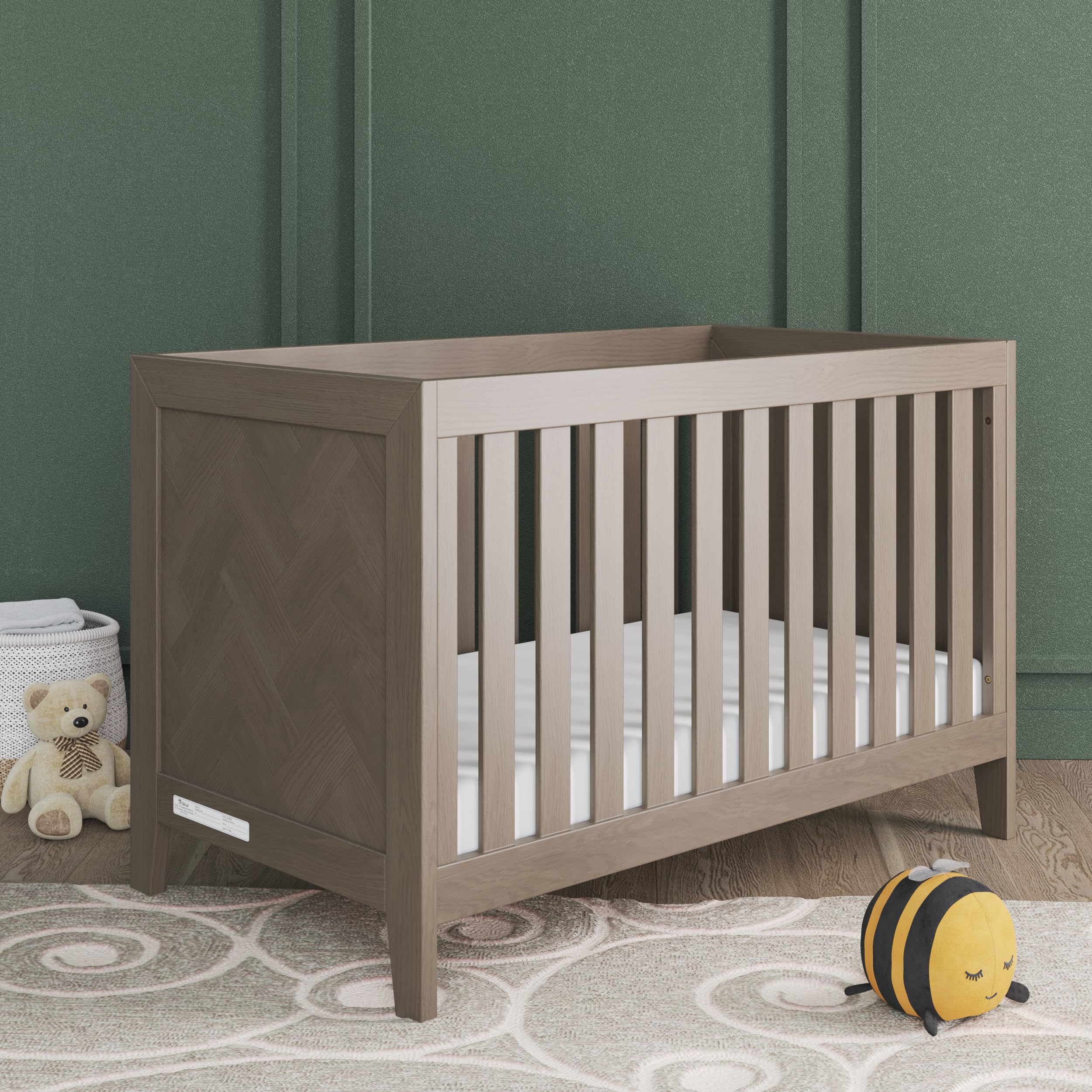 3-Piece Convertible Crib Nursery Furniture Set with Dresser and Chest