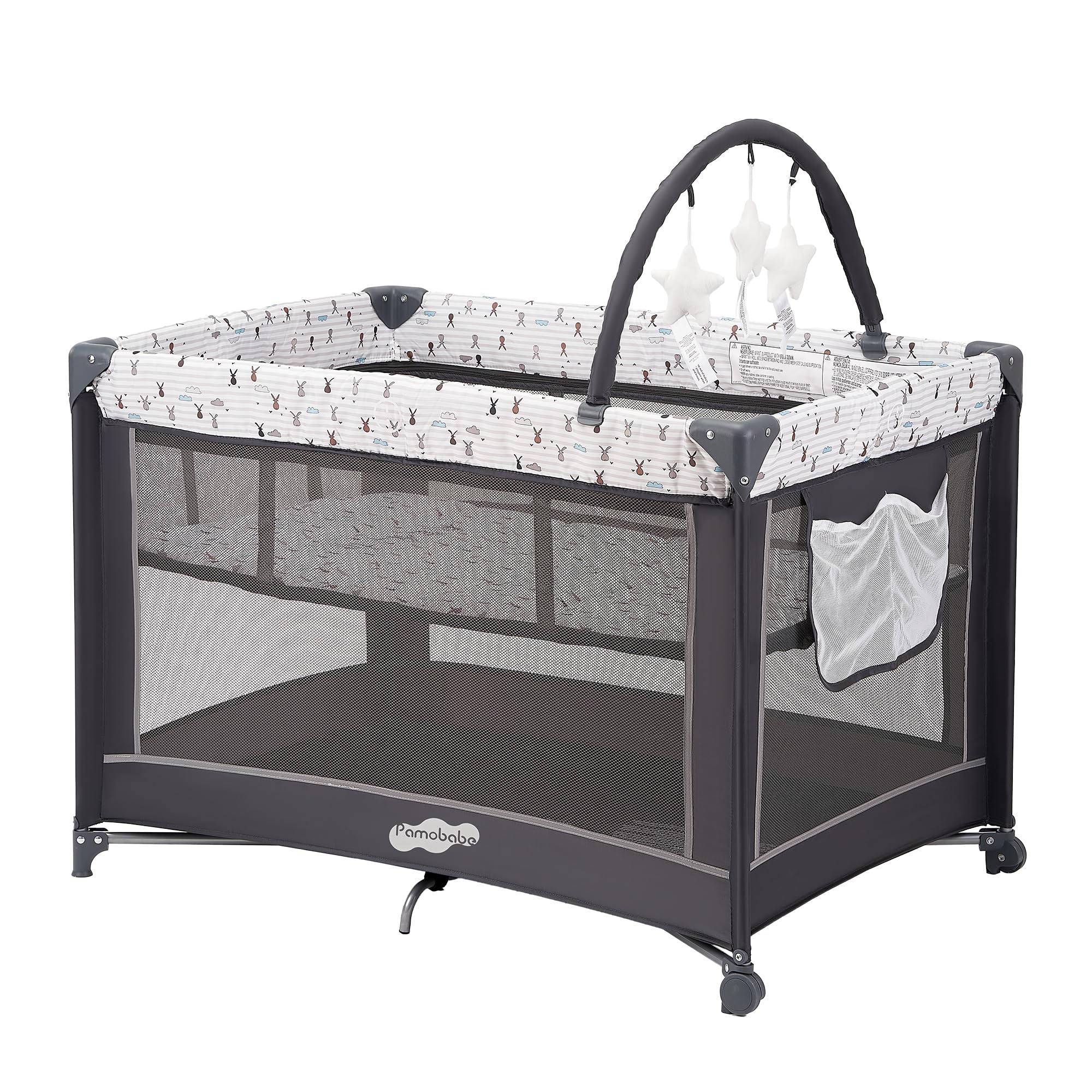 Portable Playard with Bassinet and Padded Mat