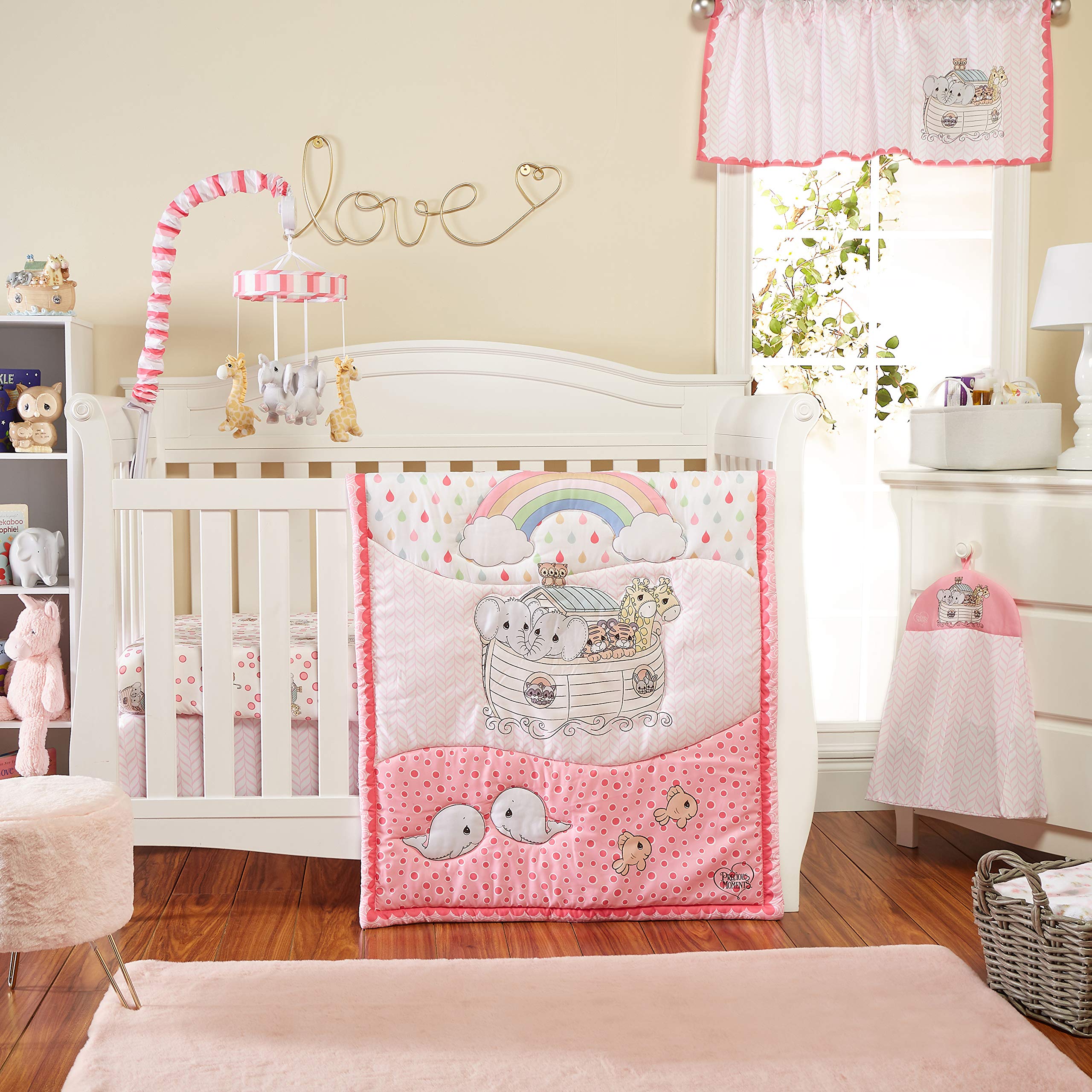 Moments Noah’s Ark Baby Musical Crib Mobile for Girls with Soft Lullaby