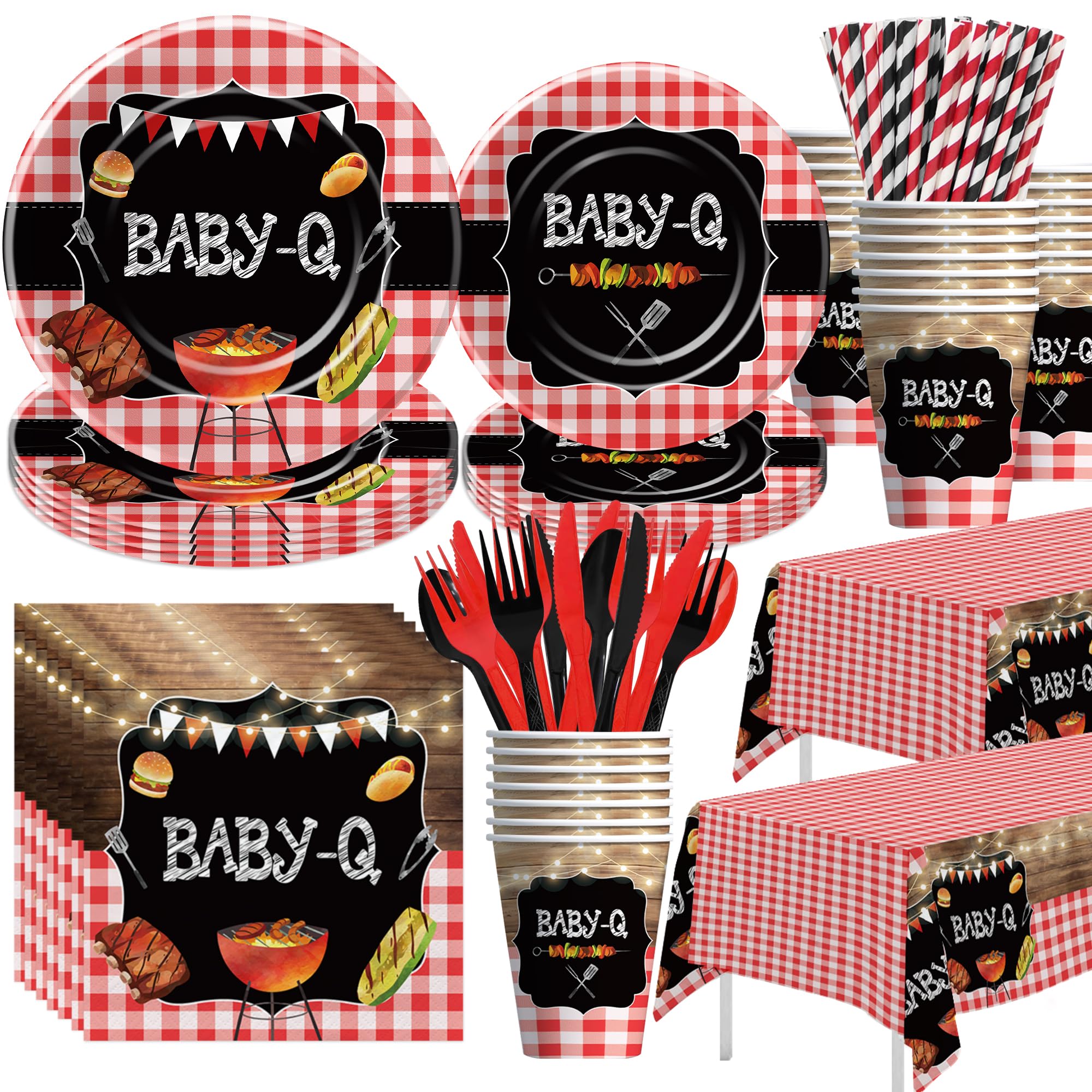 Baby Q Baby Shower Decorations Tableware - BBQ Baby Shower Decorations