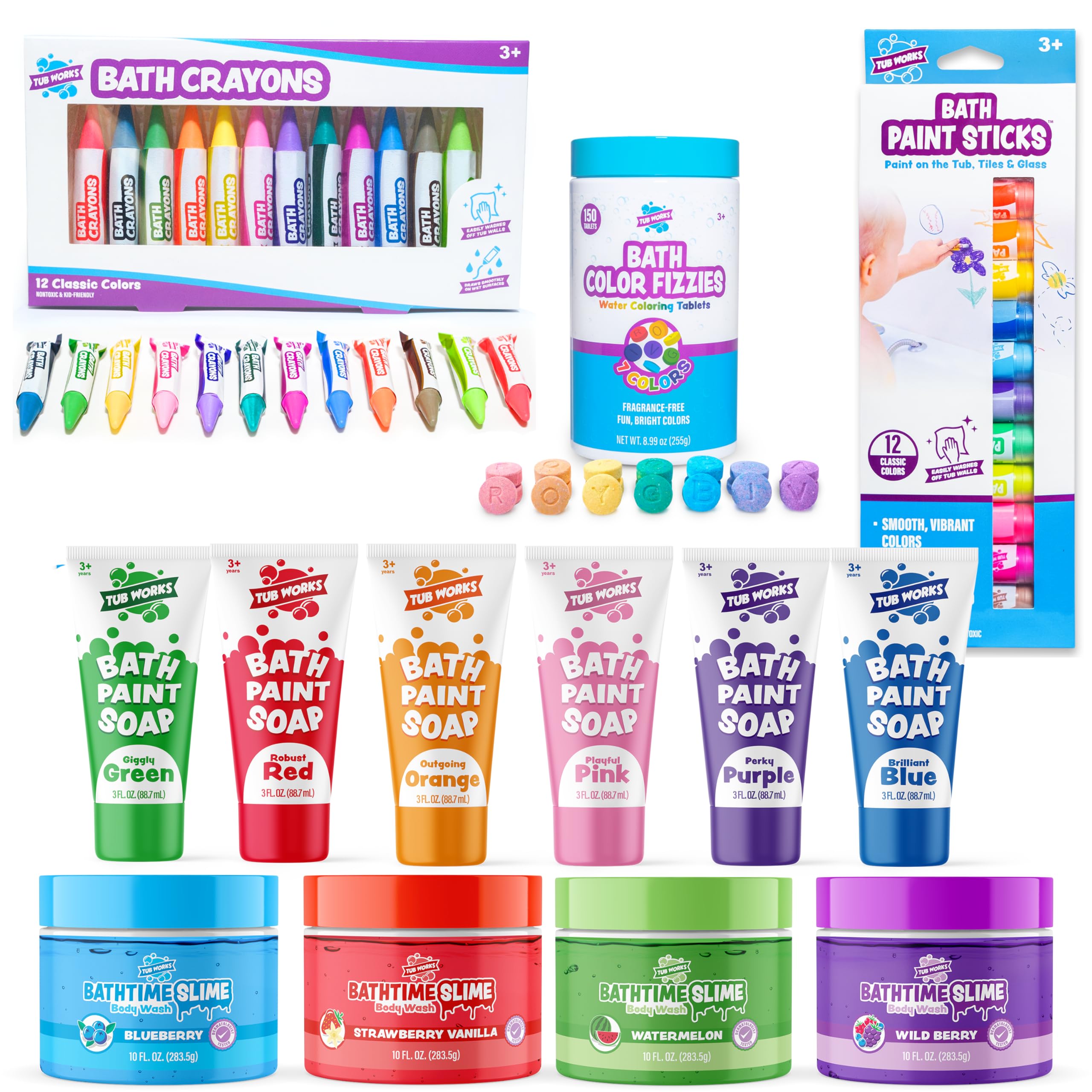Kids Bath Toy Set | Nontoxic | Fizzy Bath Color