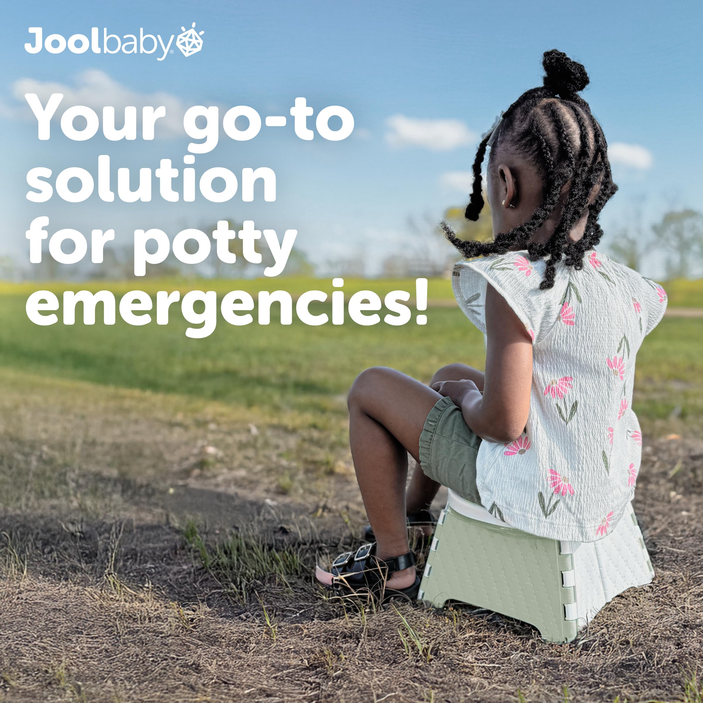 Jool Baby Portable Potty Training Chair with Travel Bag and 30 Liners, Foldable, Indoor/Outdoor Use, Camping (Sage)