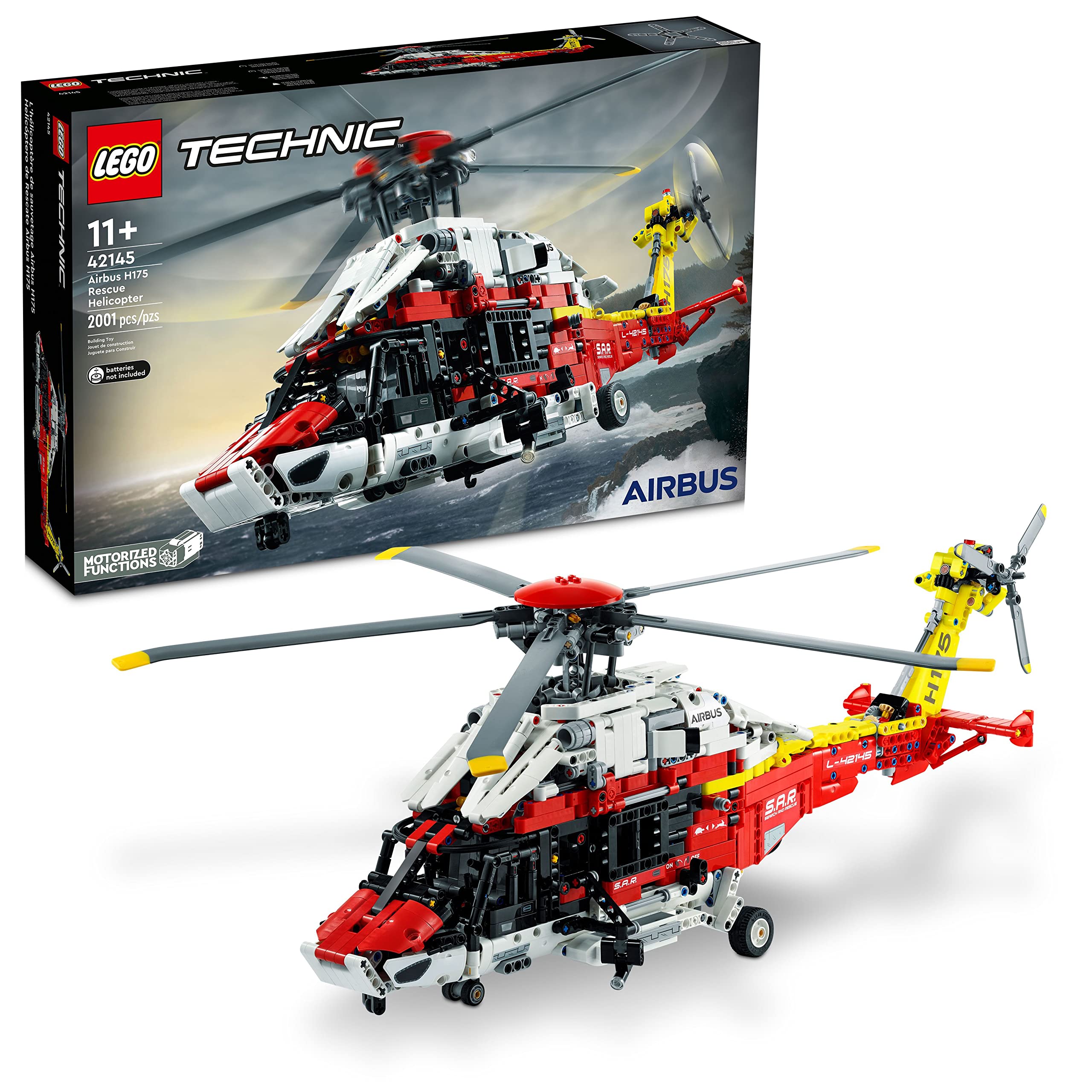 Technic Airbus H175 Rescue Helicopter 42145, Educational Model Building Set for Kids