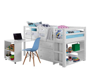 Twin Size Loft Bed with Desk Low Study Kids Bed