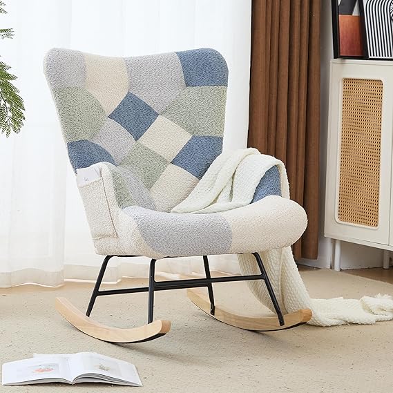 Rocking Chair Nursery, Teddy Upholstered Glider Rocker Rocking Accent