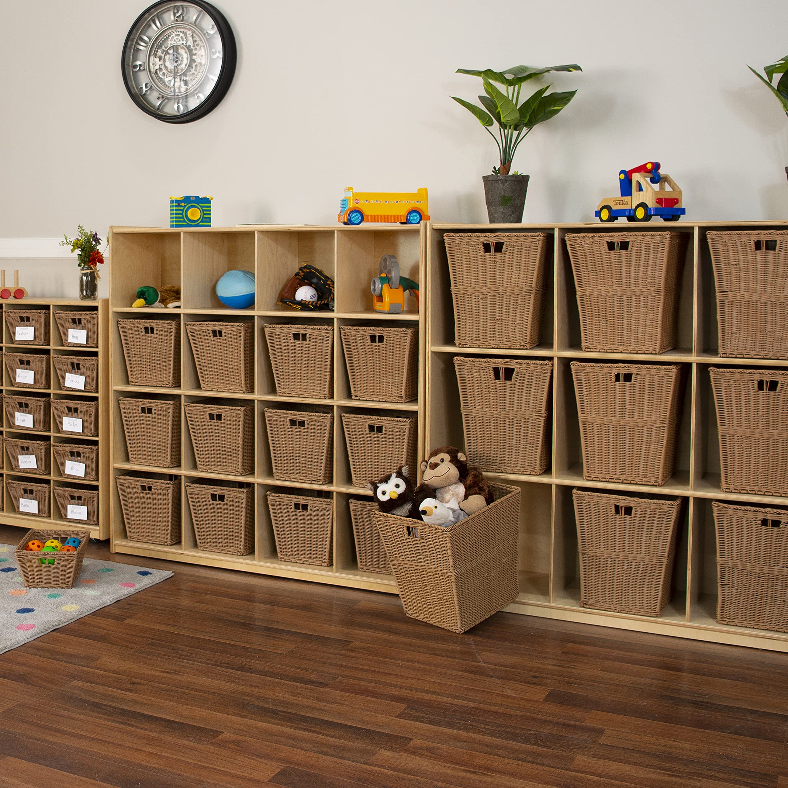 Contender Kids 16 Cubby Storage Horizontal Cube Shelf, School Locker Shelving Locker Storage Cabinet, Bookcase for Kids Room Montessori Shelves Bookcase Fully Assembled