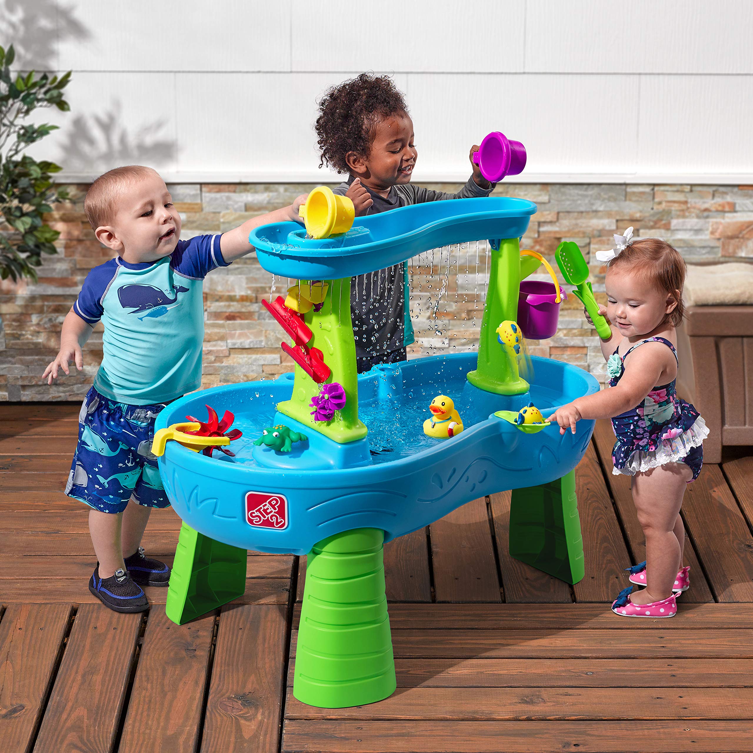 Rain Showers Splash Pond Water Table, Kids Water and Sand Activity Sensory Playset