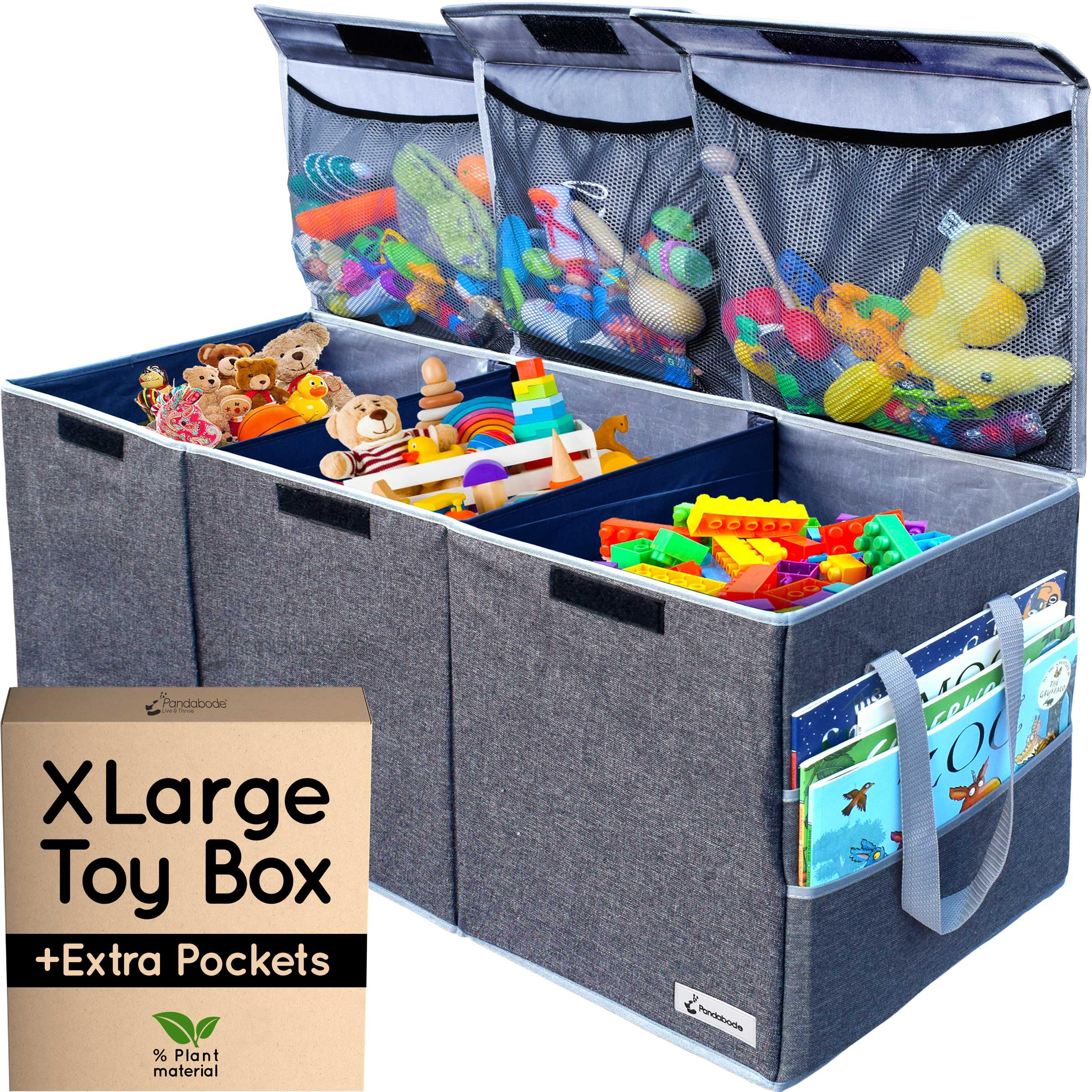 Extra Large Collapsible Toy Storage Chest with Pockets